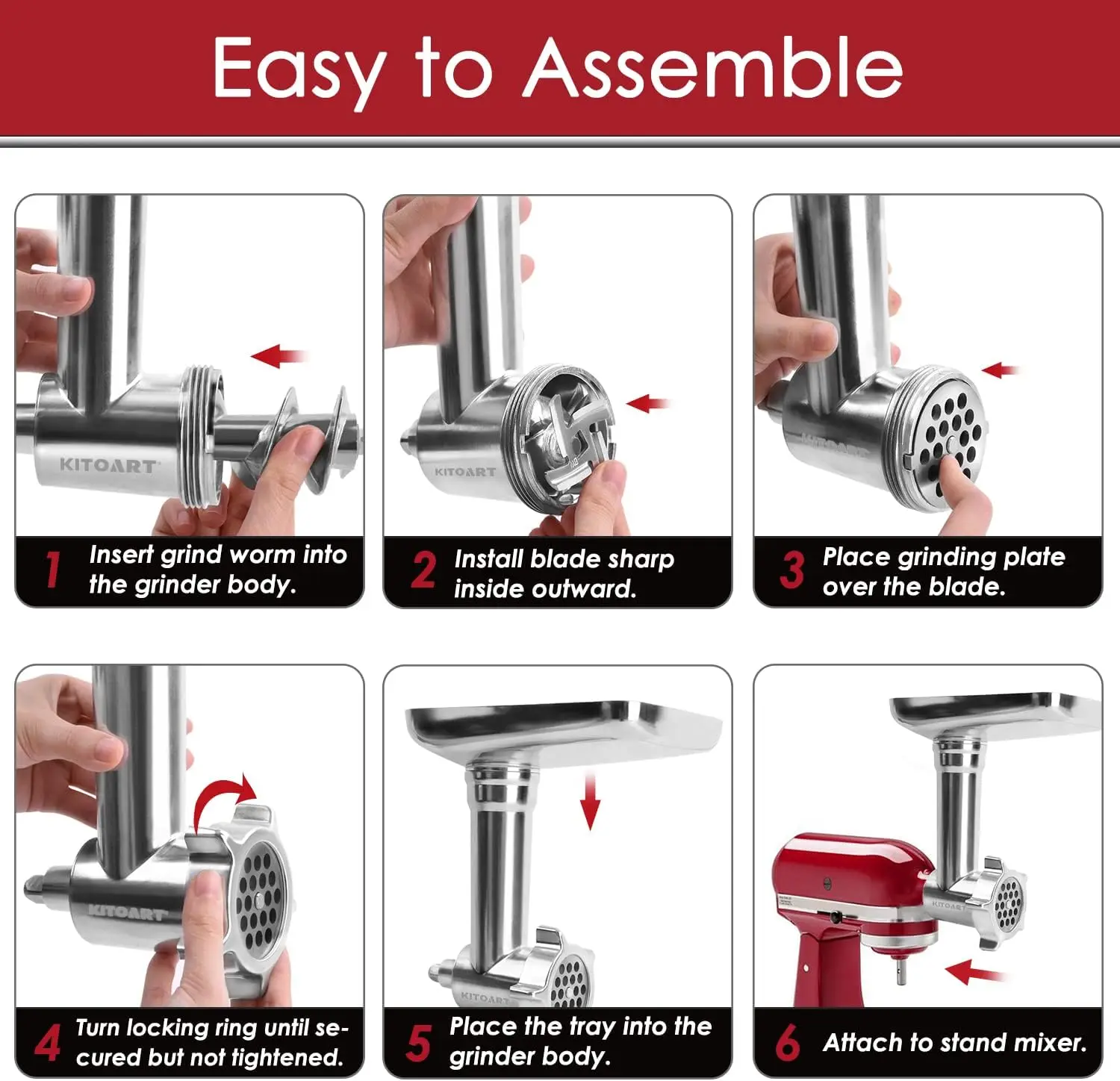 Stainless Steel Kibbeh Attachment For Meat Grinder IBELL MT1750Y