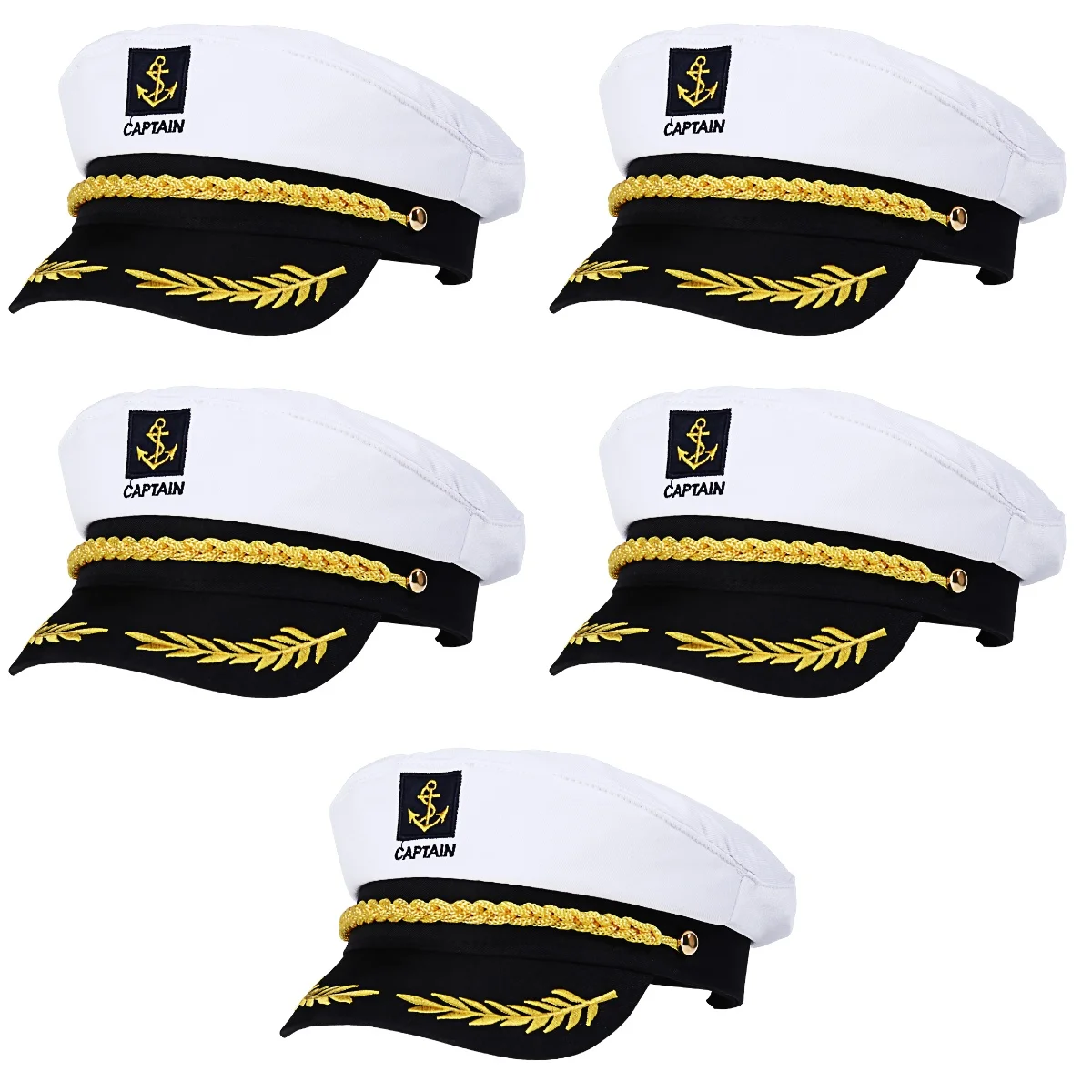 5pcs Boat Hat Sailor Hat Navy Summer Hats For Men Captains Nautical Theme Party Favor Navy Marine