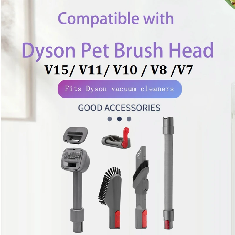 Promotion!For Dyson V7 V8 V10 V11 V15 Vacuum Cleaner Attachment Pet Dog Brush Hose Crevice Brush