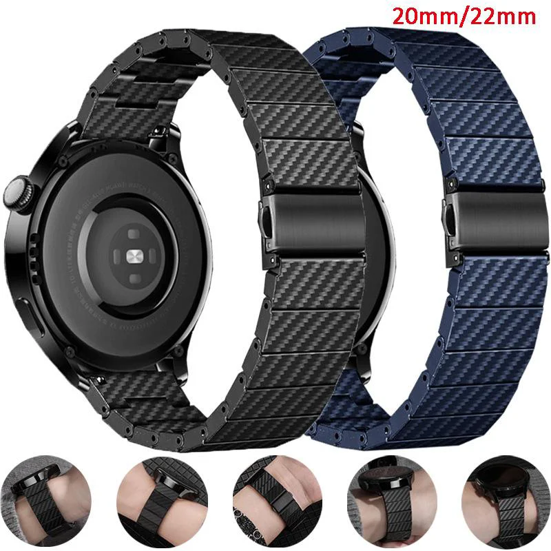 Premium Carbon Fiber Watch Band - Universal Fit 20mm/22mm Bracelet Strap