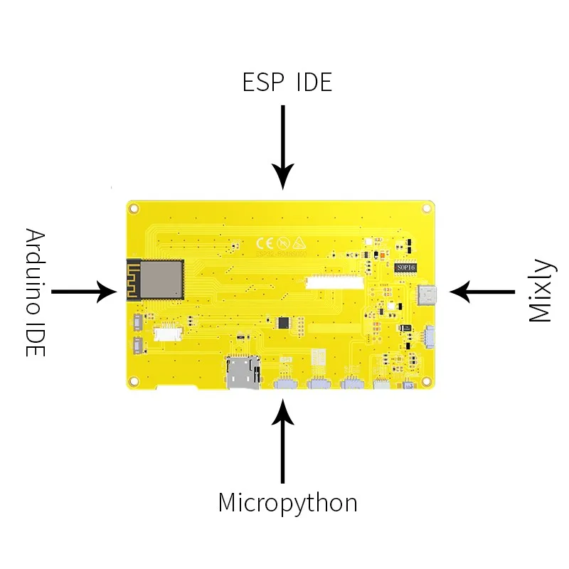 Smart Display Rgb Lcd Module Esp32-s3 Hmi 8m Psram 16m Flash Polegada Ips Tela Tft para Arduino gl Wifi Bluetooth 800x480 - Imagem 2