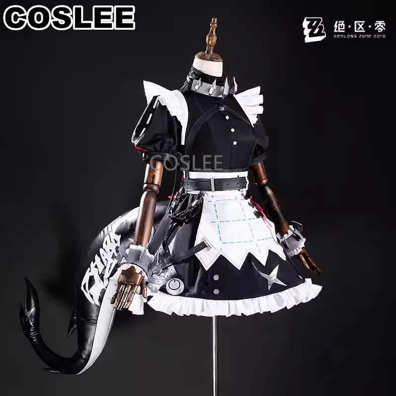 COSLEE Ellen Joe Cosplay Costume Zenless Zone Zero Game Suit Lovely Maid Dress Uniform Tail Halloween Party Outfit Women XS-3XL