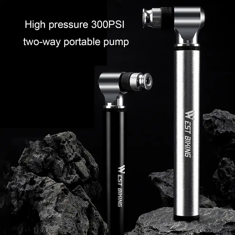 

Портативный воздушный насос для велосипедных шин 300PSI, портативный двухсторонний насос для шин высокого давления, универсальное снаряжение для верховой езды, дизайн 7 форм