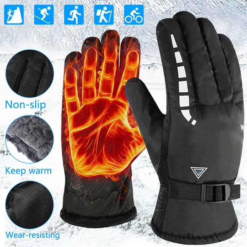 

Unisex Waterproof Gloves Winter Cycling Gloves Bicycle Warm Motorcycle Full Finger Gloves Outdoor Sports Ski Riding Men Women