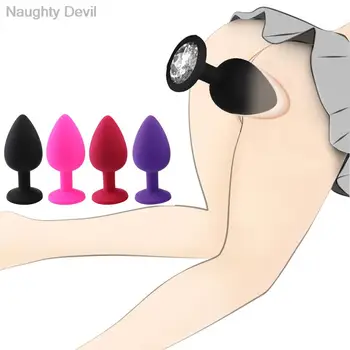 Naughty Devil Silicone Anal Butt Plug Massager Adult Sex Toys Couples Anal Trainer  Anal Plug Mini Erotic Bullet Vibrator 1
