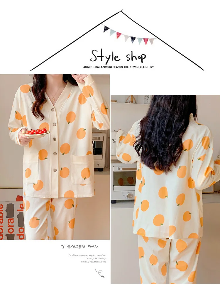 Monatliche Kleidung 2 Sätze Frühling und Sommer Mutterschaft pyjamas Stillen zu Hause tragen Baumwolle Still pyjamas Kleidung – Detail 4