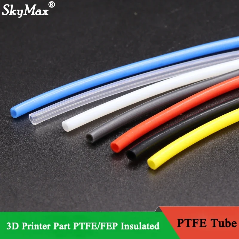 3D Printer Part PTFE Tube Pipe for J-head Hotend V5 V6 1.75mm /3mm Filament FEP Insulated ID 1mm 2mm 3mm 4mm 6mm Tube 1/5/10m 3d printer tube