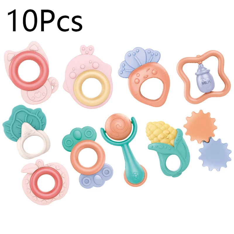 

6-13pcs Infant Baby Toys Rattles Newborn Baby Hand Bell Developmental ABS Baby Toys 0-12 Months