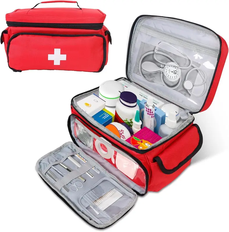 Mini Portable Medicine Bag Travel First Aid Kit Storage Survival Box Outdoor...
