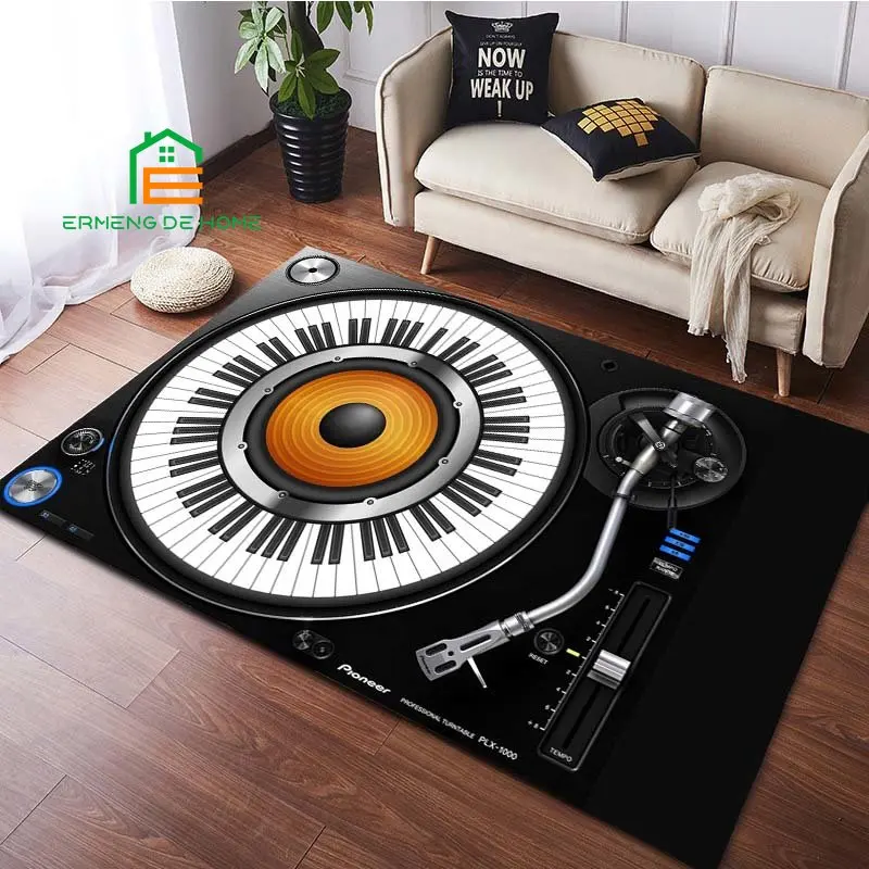 Vinyl Disc Player Music Rug for Bedroom Living Room Carpet for Kitchen Floor Mats Home Decor Non-Slip Floor Pad Rug 15 Sizes 3