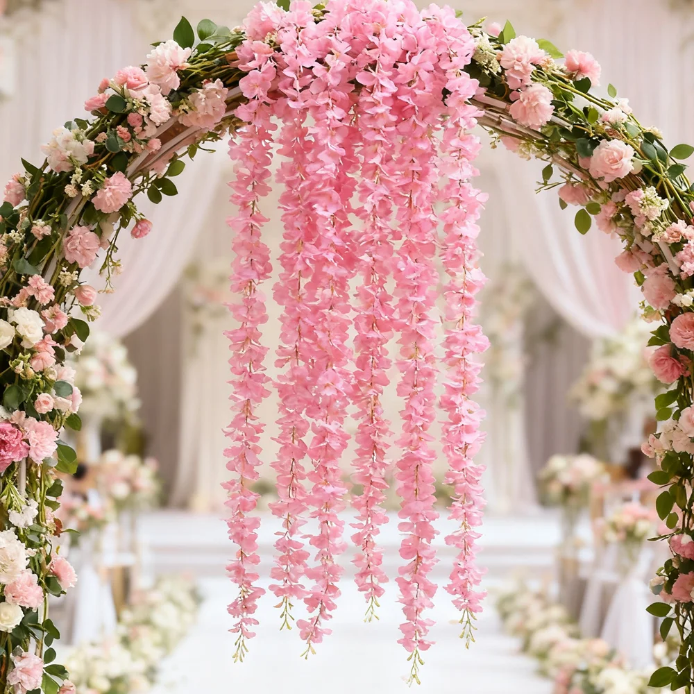 5/10PCS 100cm Seide Künstliche Sakura Rebe Hochzeit Garten Bogen Festival Rattan Girlande Hof Romantische Hause zimmer Dekor Diy Geschenk Box