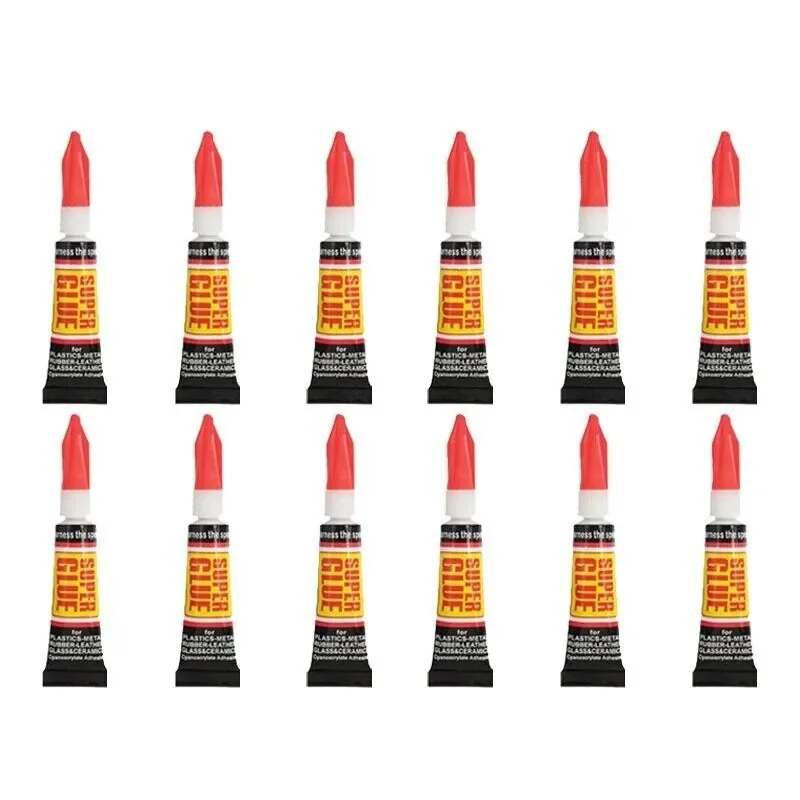 

12pcs Liquid Super Glue Wood Rubber Metal Glass Cyanoacrylate Adhesive Stationery Store Nail Gel 502 Instant Strong Bond Leather