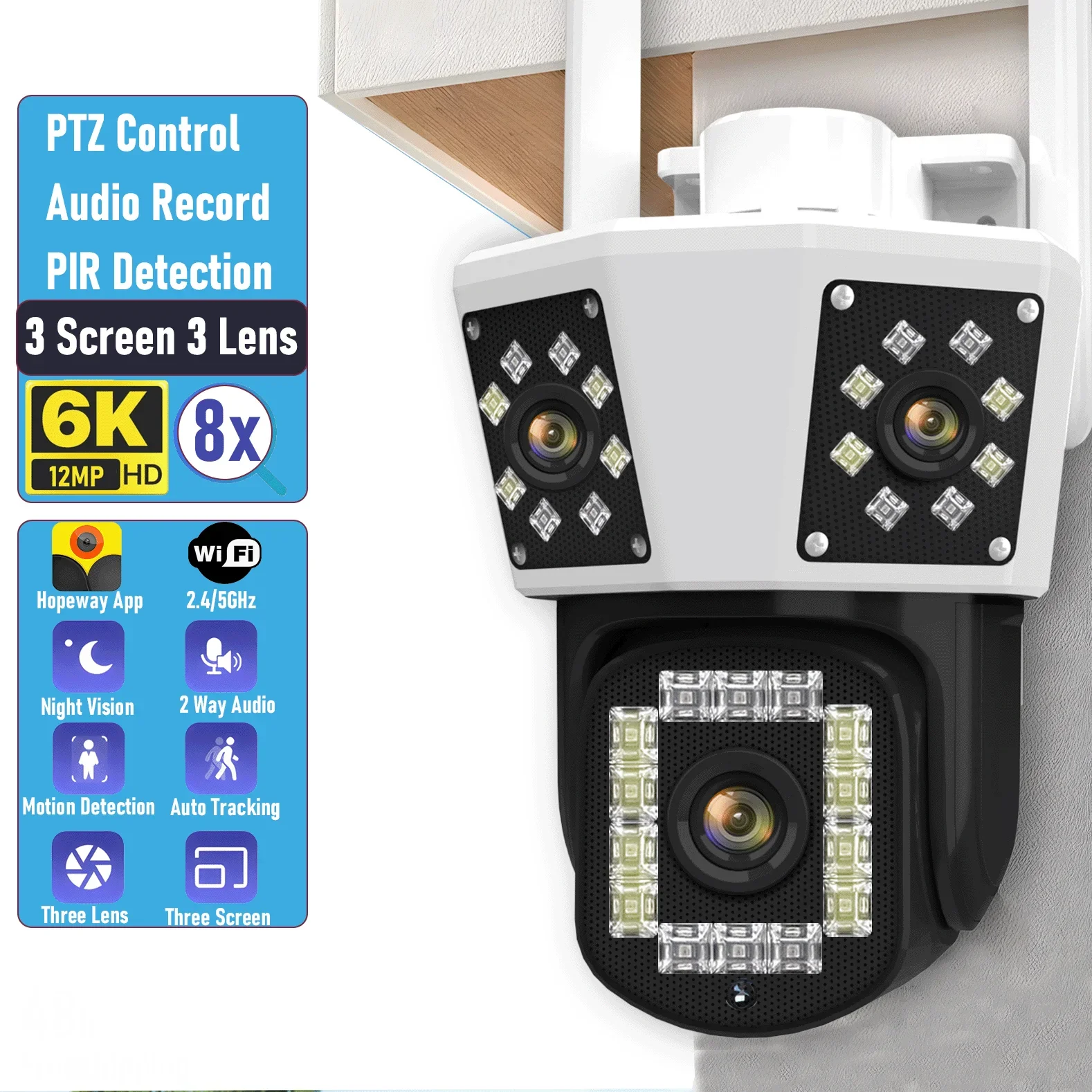 Caméra de sécurité IP intérieur PTZ WiFi 1 mégapixels main image 1