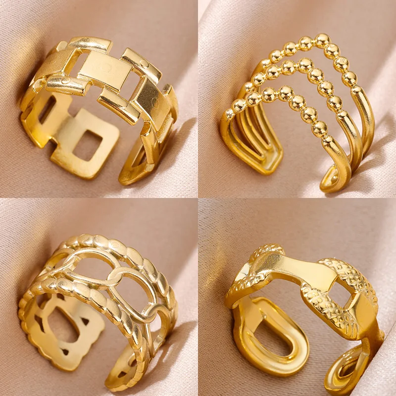 Fashion Geometric Rings Women Adjustable Rings