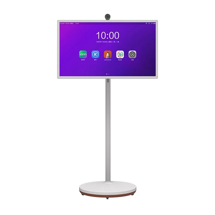 Movable Battery Powered Lcd Display23.8 inch Portable Mobile Tv With Stand Smart Tv Rechargeable Touch Screen Television