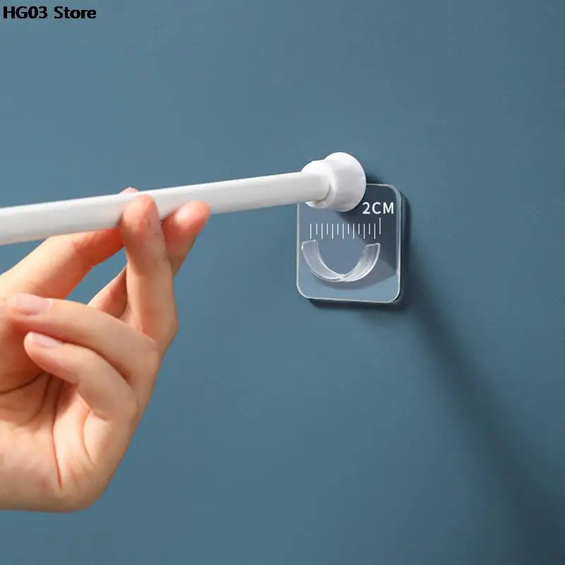 

4 шт. крепкий держатель для карниза, крючки для стен, крючки для ванной комнаты, душевой стержень, фиксатор натяжения, не сверлильный крючок для шкафа