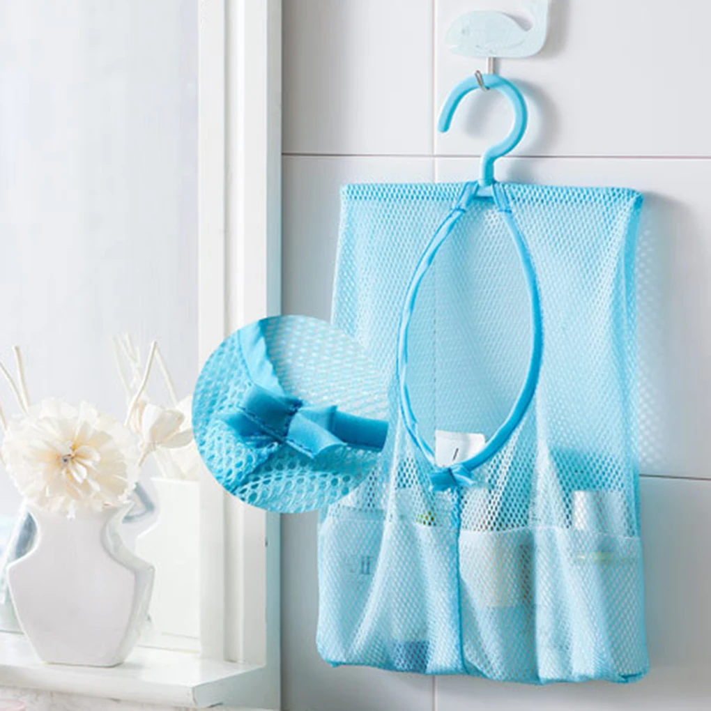 Description Picture 6 of itemUseful Kitchen Bathroom Hanging Storage Clothespin Mesh Bag Organizer with Hook for Bath Swimming Kids Toys Storage Baskets