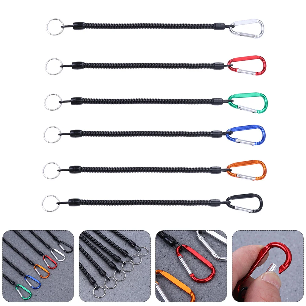 

5pcs Fishing Lanyard Climbing Buckle Spiral Lanyard Fishing Ropes (Random Color)