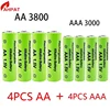1.5V AA + AAA NI MH  AA Battery AAA Alkaline 3800-3000mah For Torch Toys Clock MP3 Player Replace Ni-Mh Battery 6