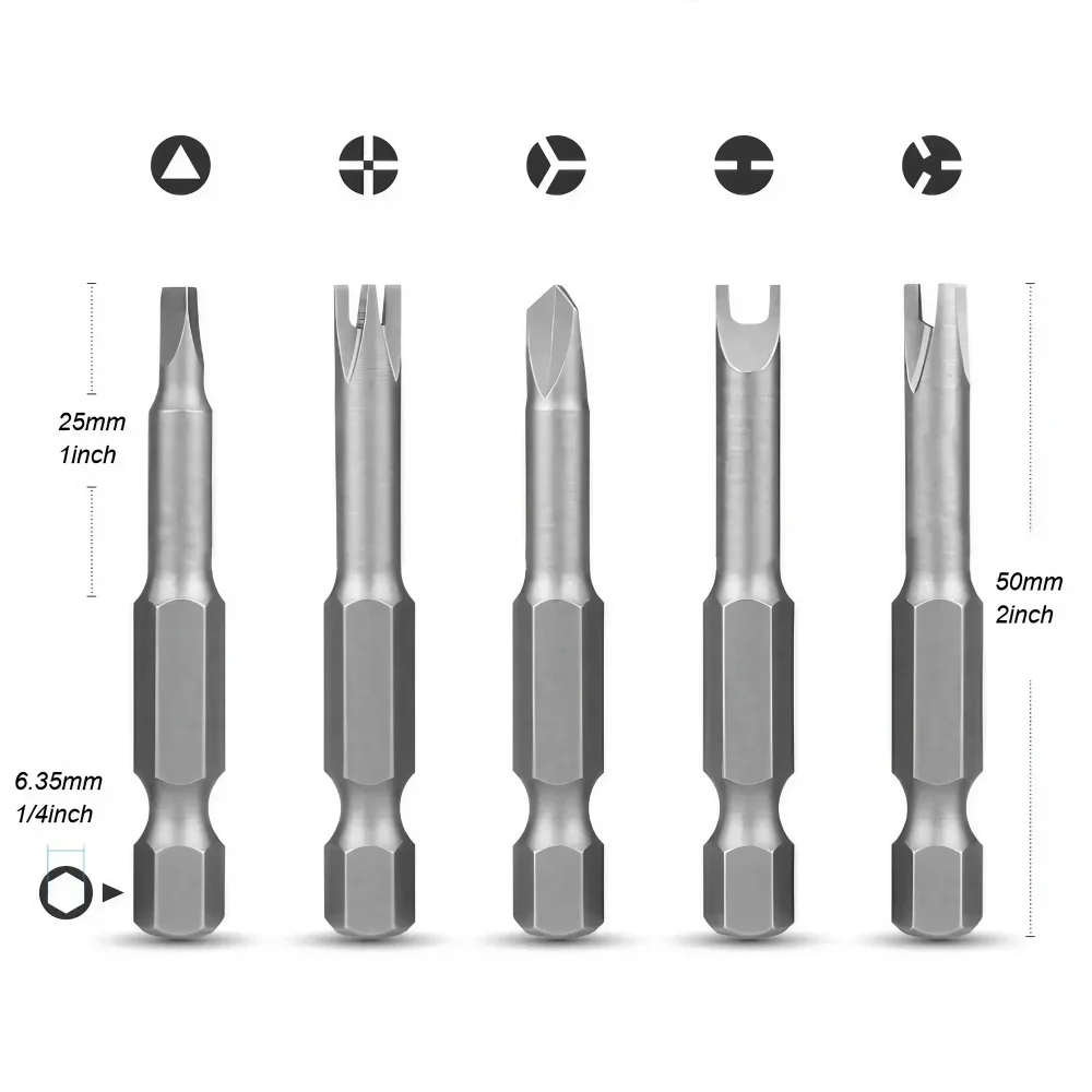 DUTRIEUX 5/7/13pcs Shaped Bits Set Hexagonal Handle Interface Bits U/Y-shaped Triangle Household Appliance Repair Screwdriver