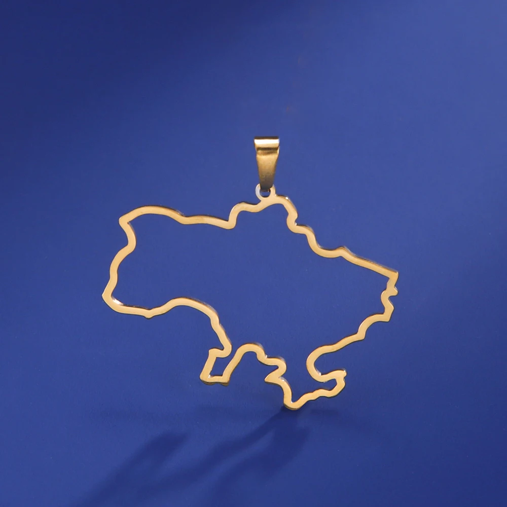 Dawapara Ukraine Karte Anhänger Dreizack Wappen Schutz Amulett Edelstahl Charme für Schmuck herstellung DIY Zubehör – Detail 13