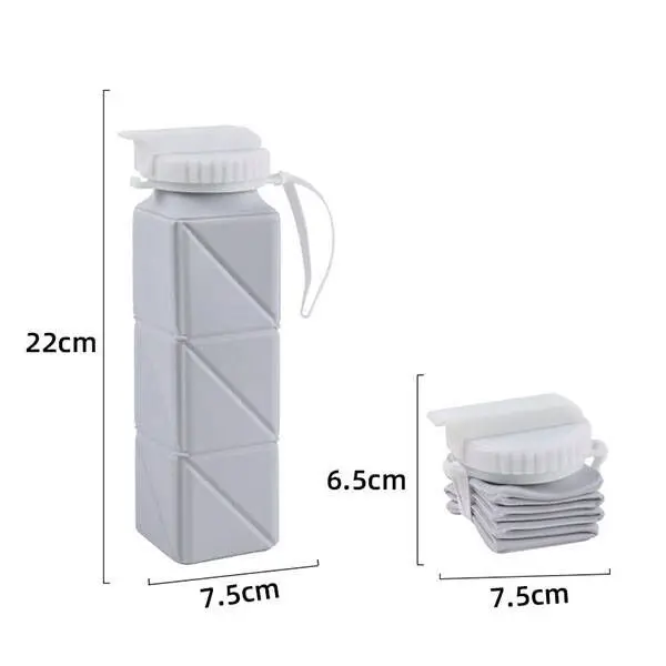 Collapsible Leakproof Silicone Water Bottle with Straw Lid - 620ml, BPA-Free, Perfect for Travel, Gym, Camping, and Sports