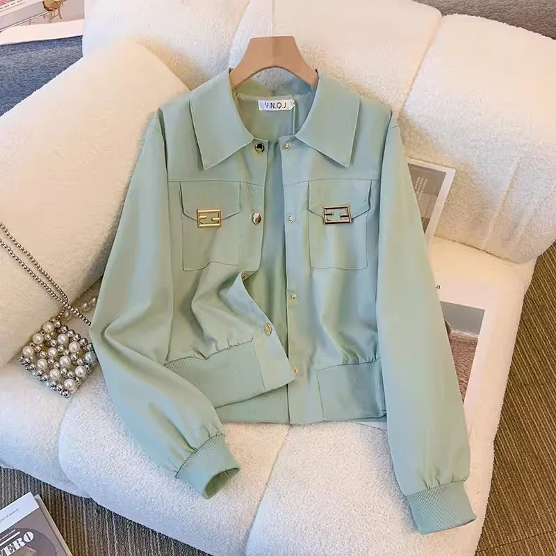 Popular and Beautiful Short Coat Women's Spring Autumn 2024 New Loose and Versatile Casual Small Fashion Jacket Top Solid Color