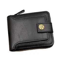 Luxury RFID Blocking Leather Bifold Wallet with Zipper Coin Pocket and Large Capacity Card Holder (Black)