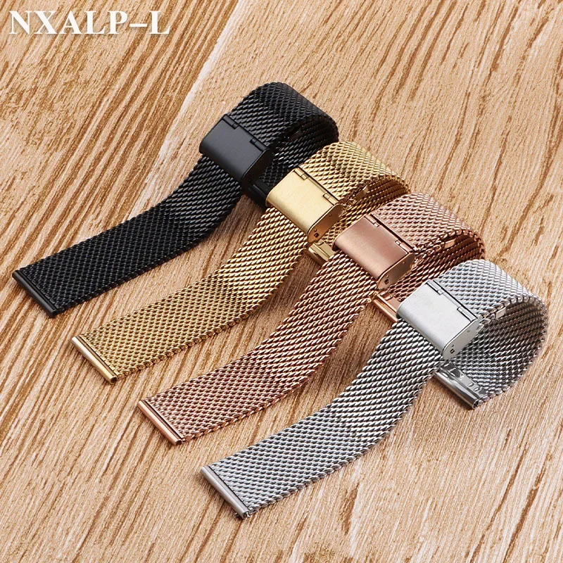 Elegant Milanese Mesh Stainless Steel Watch Band Bracelet - Multiple Sizes Available