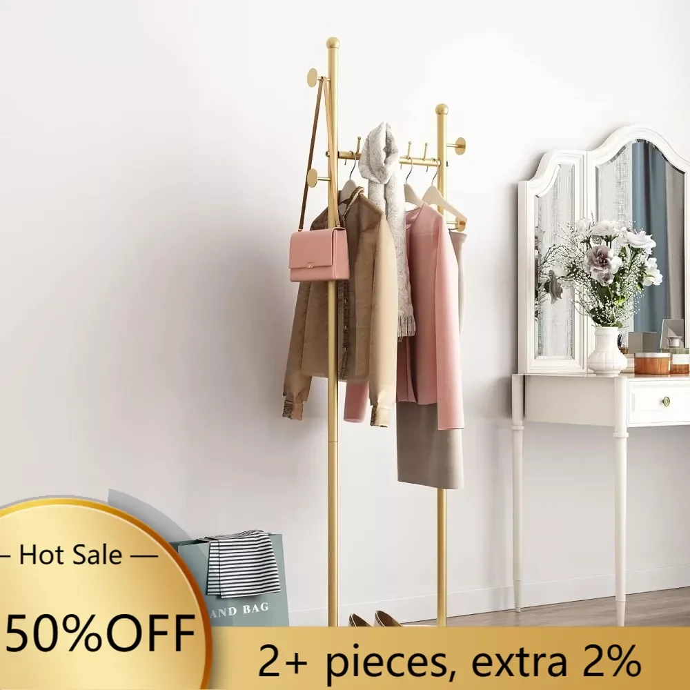 

Gold Coat Rack Freestanding With Marble Base Hat Tree Coat Rack Standing Clothes Racks for Boutique Bedroom Freight Free Living