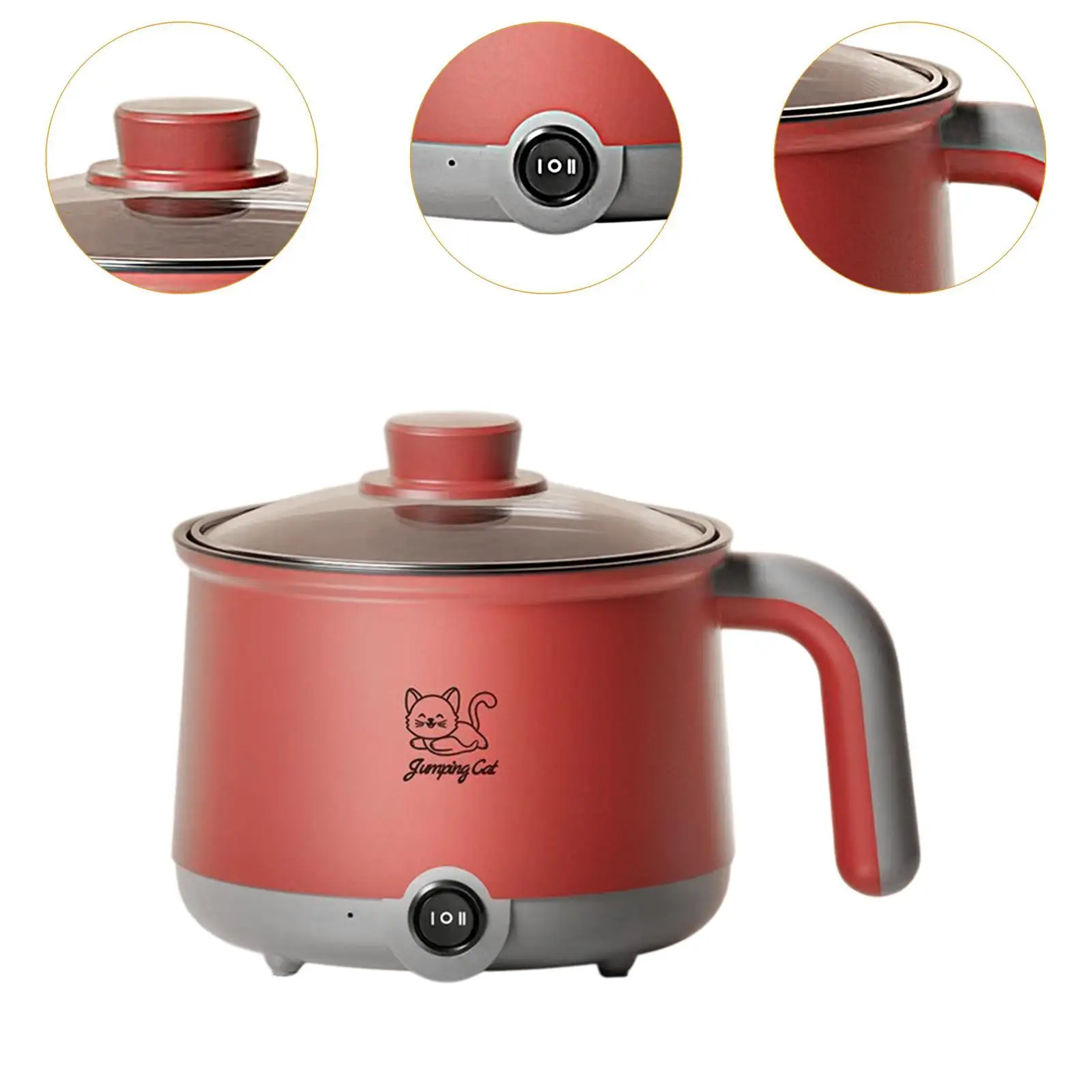 Electric Hot Pot Multifunctional Cookware Soup Pot 1.8L Noodles Pot Electric Cooker for Dumpling Noodles Ramen Pasta Shabu Shabu 5