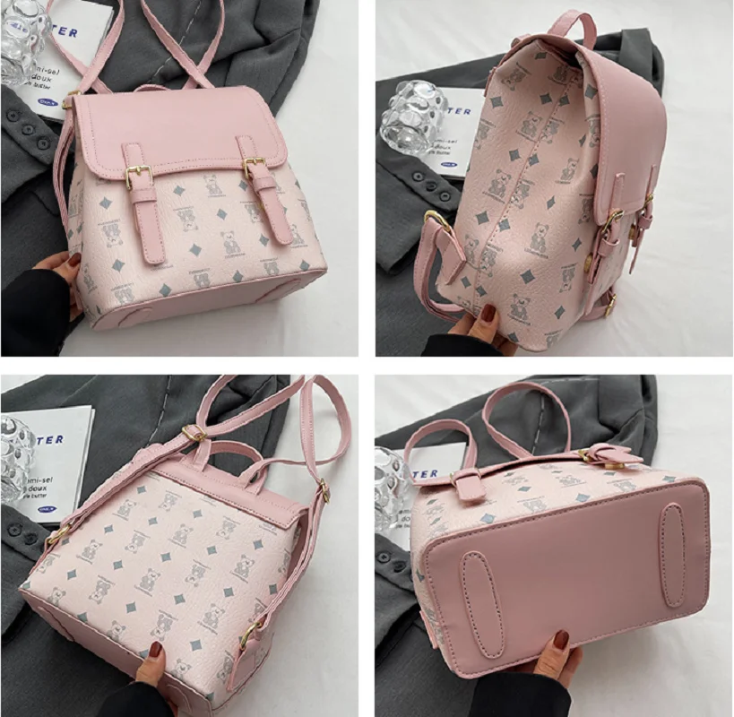 New Women's Backpack Fashion High Quality Leather Travel Shoulder Bags Luxury Designer Ladies Casual Small Totes Bagpack