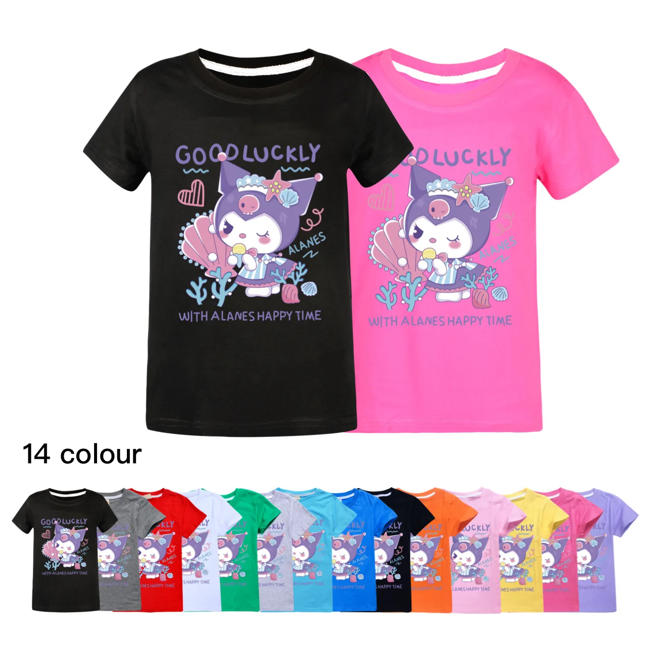 

Kuromi Kids T Shirt Summer Cartoon Casual T-shirt Children Clothing Girls Tshirt Kawaii Tops 3469
