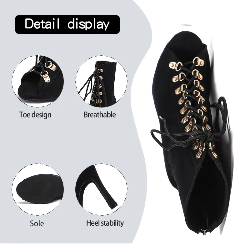 Women Fashion Salsa Dance Boots Latin Dancing Shoes Tango Dance Shoes Woman Girls Party Ballroom Shoes Ladies Sexy stilettos 4