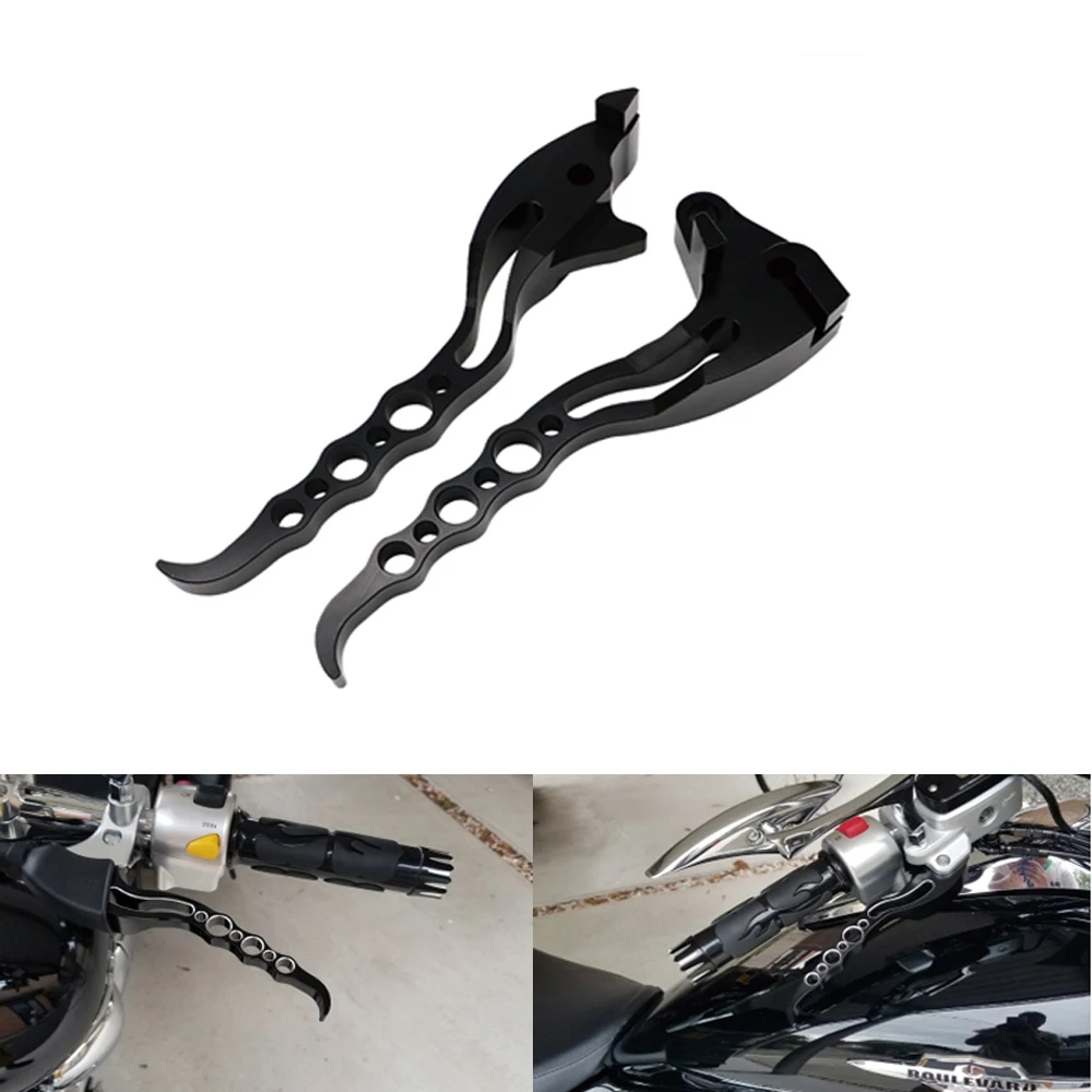 

Мотоциклетные рычаги Тормозной сцепления черный хром новый для Suzuki Boulevard M109R 2006/2007/2008-2017