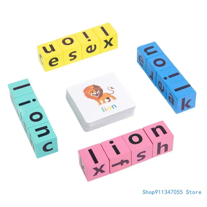 

Spelling Word Puzzle Toy English Letter Learning Game Teaching Aids with 40 Cards Early Education Toy for Drop shipping
