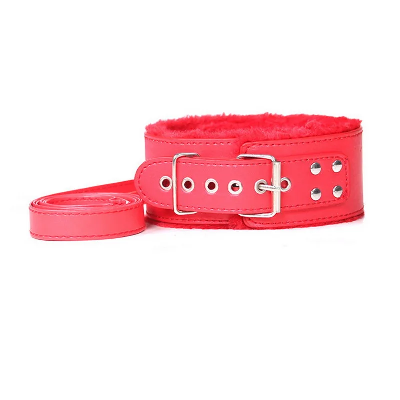 BDSM Collar Leather And Leash Plush Fetish Bondage Sex Necklace SM Toys Restraints Sex Toys For Adults Women Men Couples Games