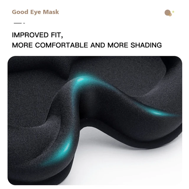 3D Sleep Mask Blindfold Sleeping Aid Eye Mask Soft Memory Foam Face Mask Eyeshade 99% Blockout Light Slaapmasker Eye Cover Patch 4