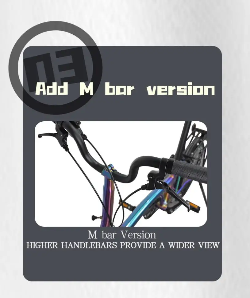 Description Picture 5 of itemLitepro 20Inch External 9 Speed Tri-fold Folding Bicycle Straight M Handlebar Steel Frame