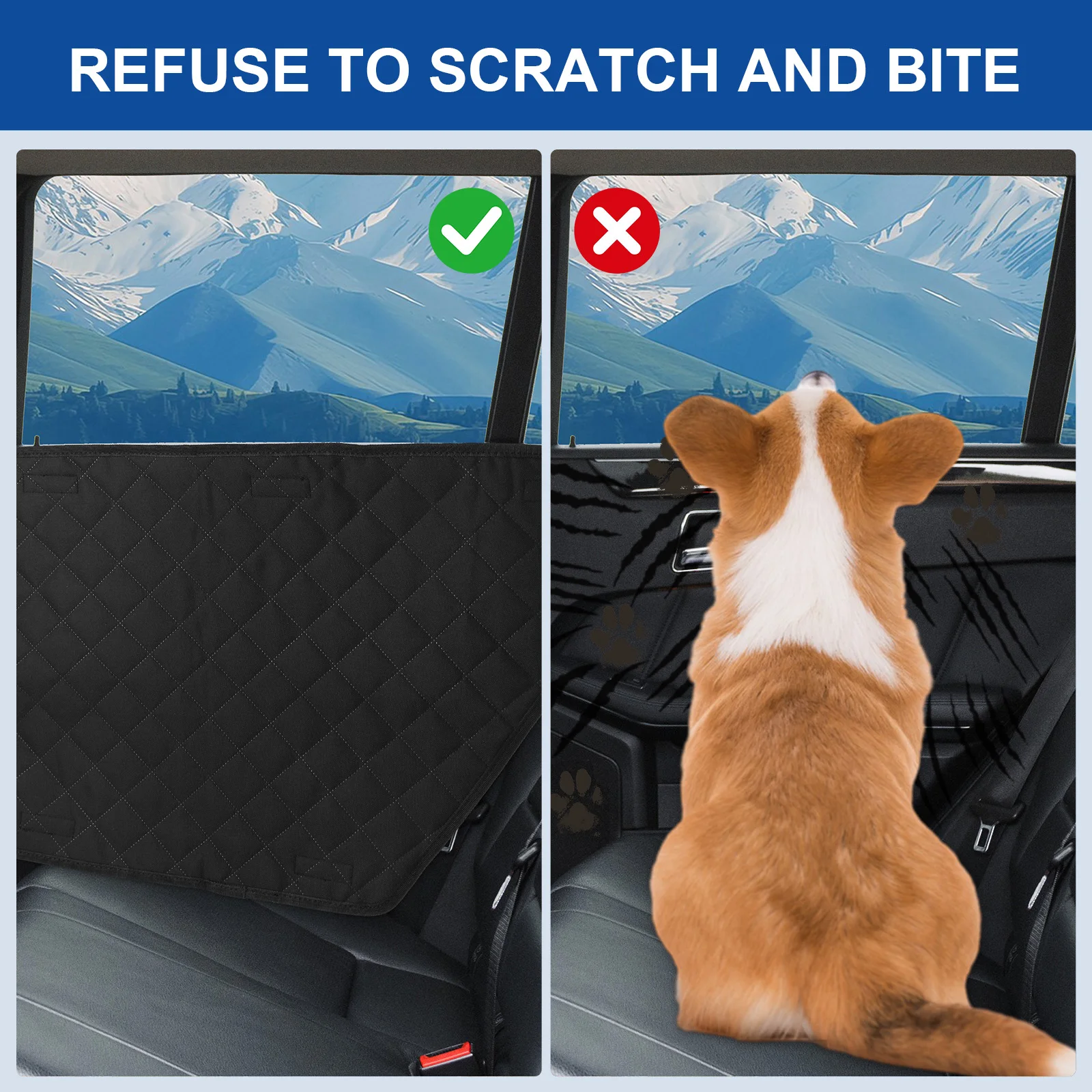 2Pcs Oxford Waterproof Car Door Cover for Dog Vehicle Door