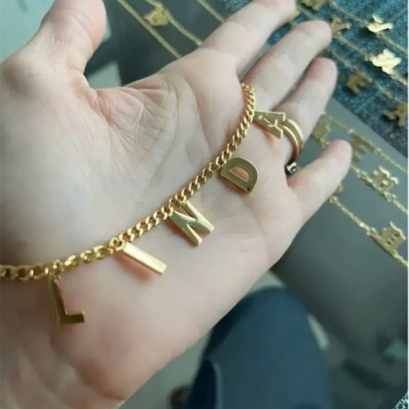 

Lateefah 3mm Cuban Custom Name Necklace Gothic Choker Chain Plain Letter Personality Gold Initial Necklace Jewelry For Women
