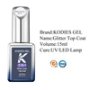 KODIES GEL Aurora Sparkle Top Coat Glitter Gel Nail Polish 2 IN 1 Chrome Pigment Shine Gel Finish Sealer Color Topcoat Nails Art 5