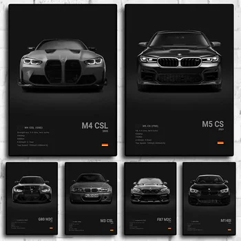 Black & White Supercar Canvas Print 1