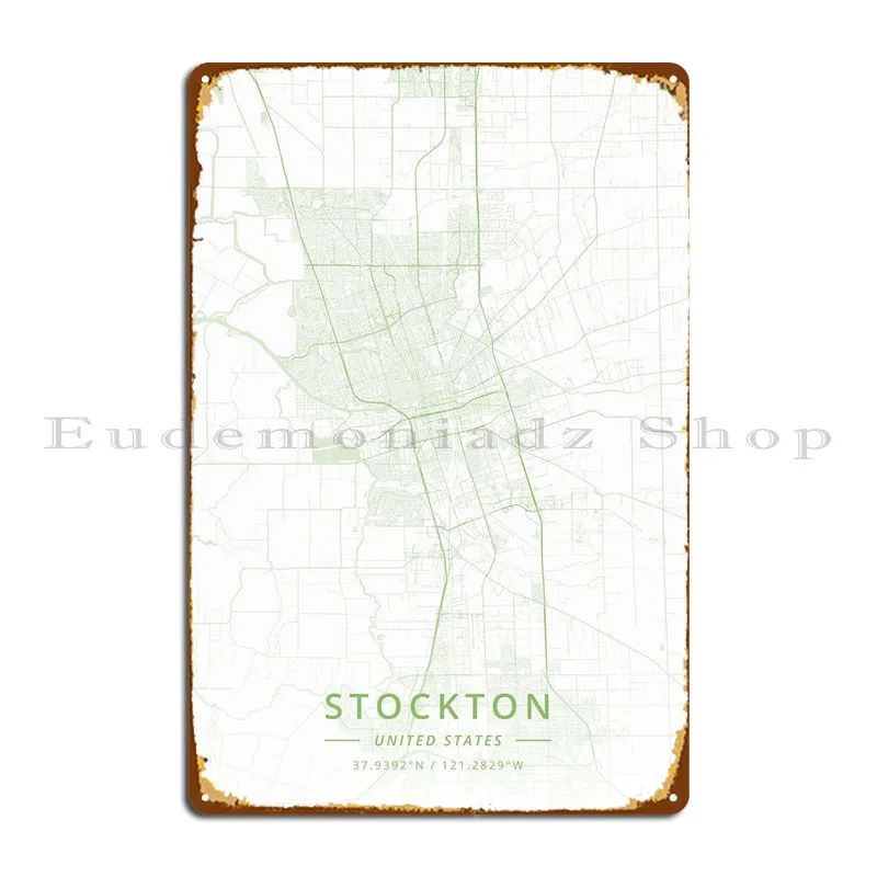 

Металлический Настенный стеновой плакат Stockton в США
