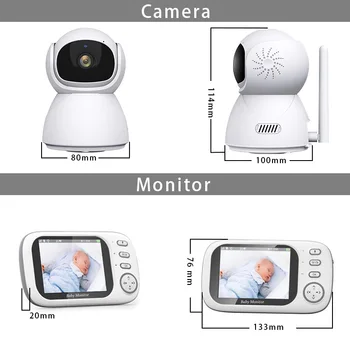 3.5Inch 720P Wireless PTZ Baby Monitor Temperature Monitoring VOX Feeding Remind Intercom BabySistter Nanny Cam CCTV Camera 1
