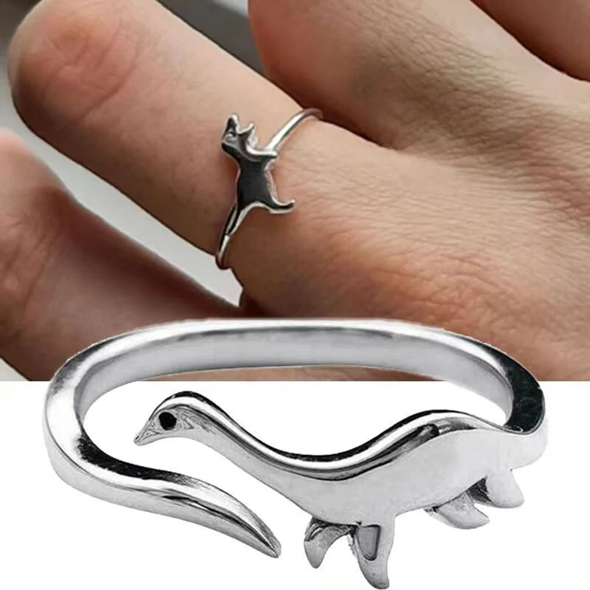 Alloy Geometric Dinosaur Opening Ring Ring Set For Boys And Girls Friendship 1 PCS