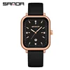 SANDA 1134 Women's Square Quartz Watch Black Fashion Crystal Waterproof Date Pointer Wristwatches for Ladies Watches Gift 6