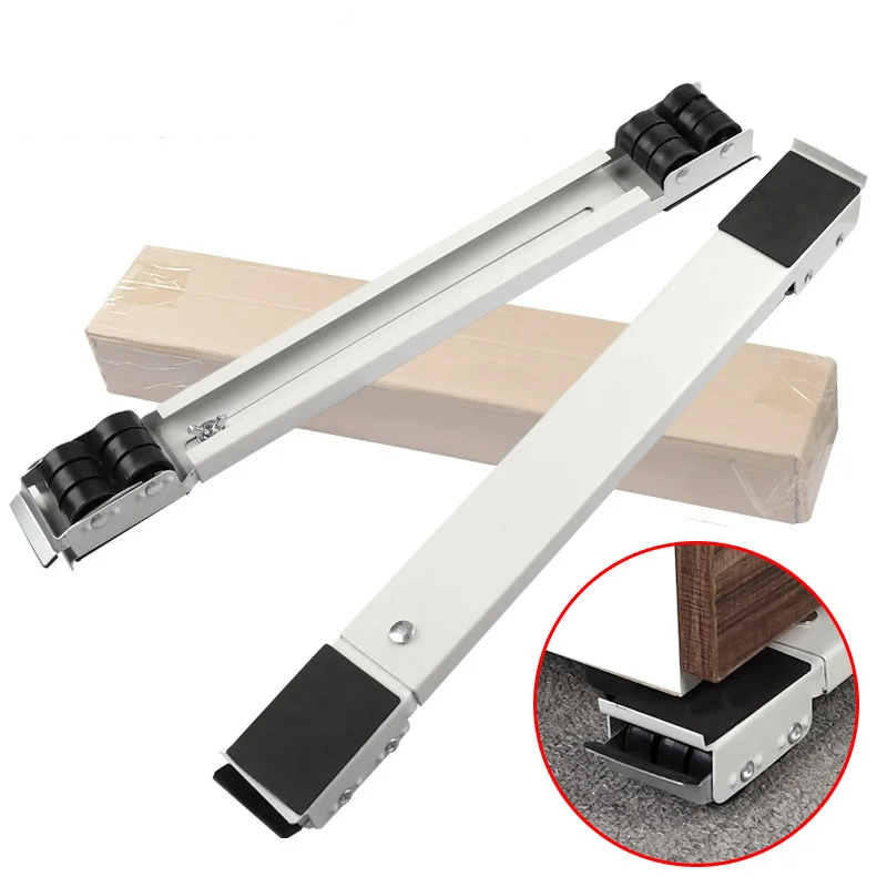 Furniture Mover 2 pc Washing Machine Stand Mobile Base Adjustable Roller Furniture Dolly Refrigerator Moving Cart Furniture Base Bracket