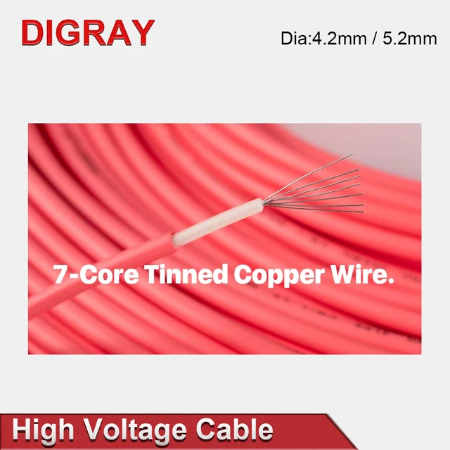 DIGRAY 3/5/10Meters High Voltage Cable for CO2 Laser Power Supply and Laser Tube Laser Engraving and Cutting Machine. 4