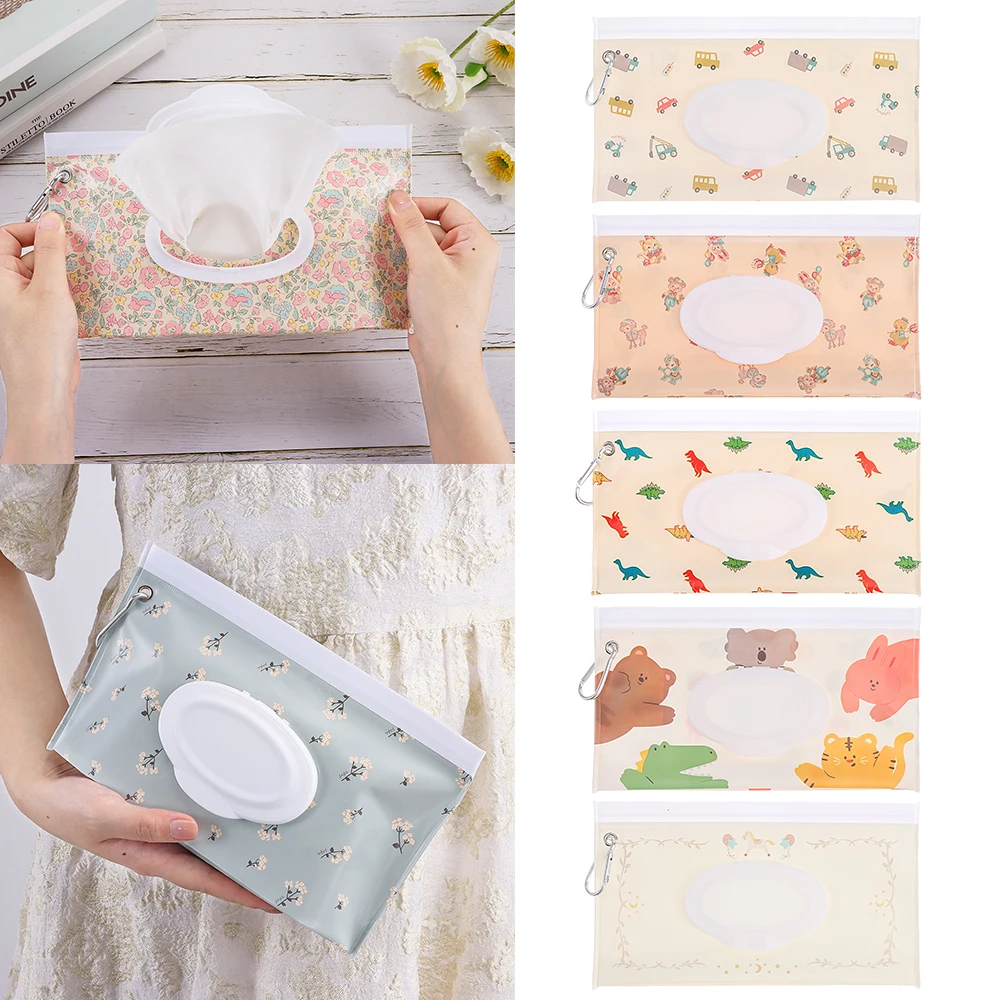 Description Picture 4 of itemEVA Baby Wet Wipe Pouch Portable Buckle Wipes Holder Case Flip Cover Snap-Strap Refillable Wet Wipe Bag Outdoor Tissue Box